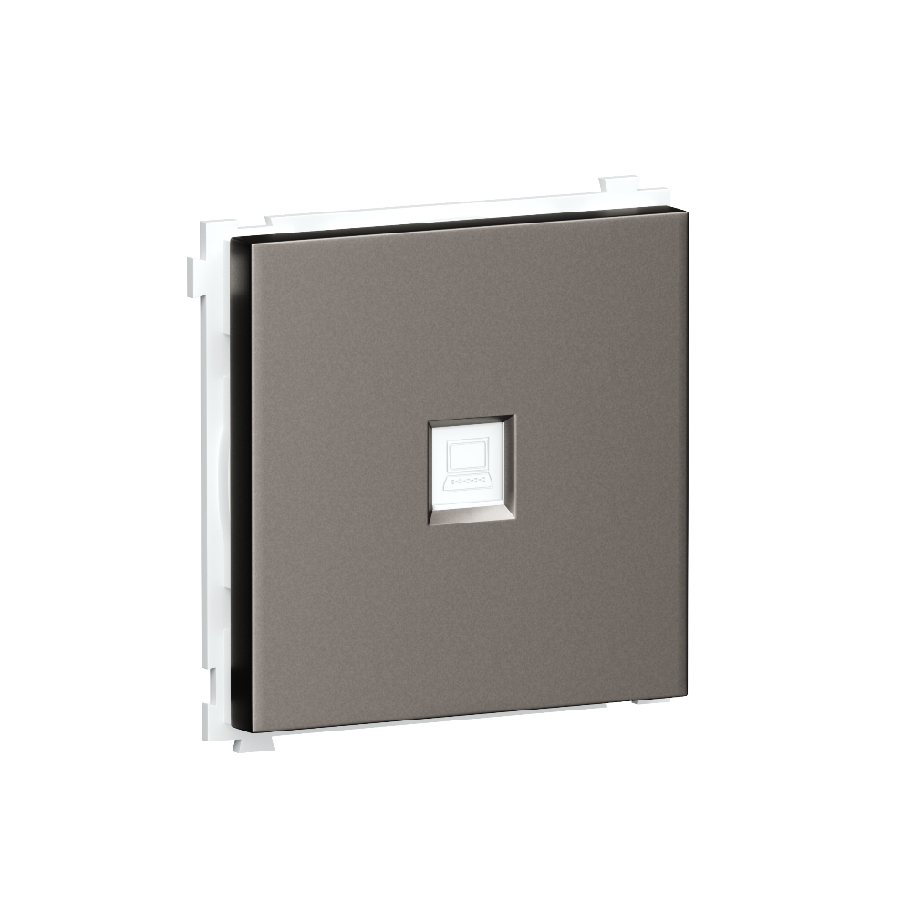 Розетка встраиваемая двойная Ethernet Donel R98 Сталь матовая DA16300-DA83937