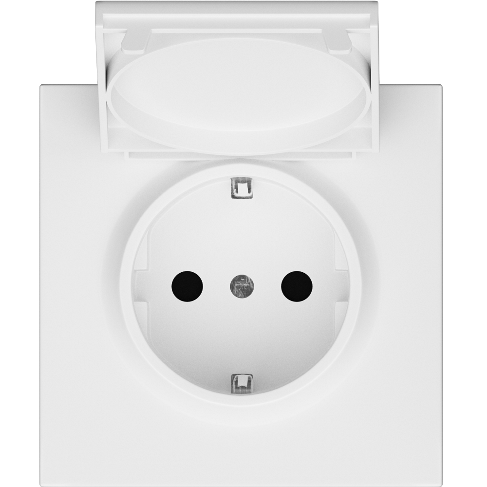 Розетка встраиваемая Donel R98 Schuko с крышкой и заземлением на винтах Белый матовый DA18800-DA45433 — изображение 3