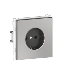 Розетка встраиваемая Donel R98 Metal Schuko с заземлением и шторками на клеммах Благородная сталь DA19900-DA220ES