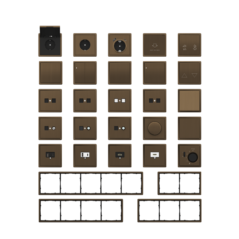 Розетка встраиваемая Donel R98 Metal Schuko с заземлением и шторками на клеммах Латунь DA19900-DA220ME — изображение 3