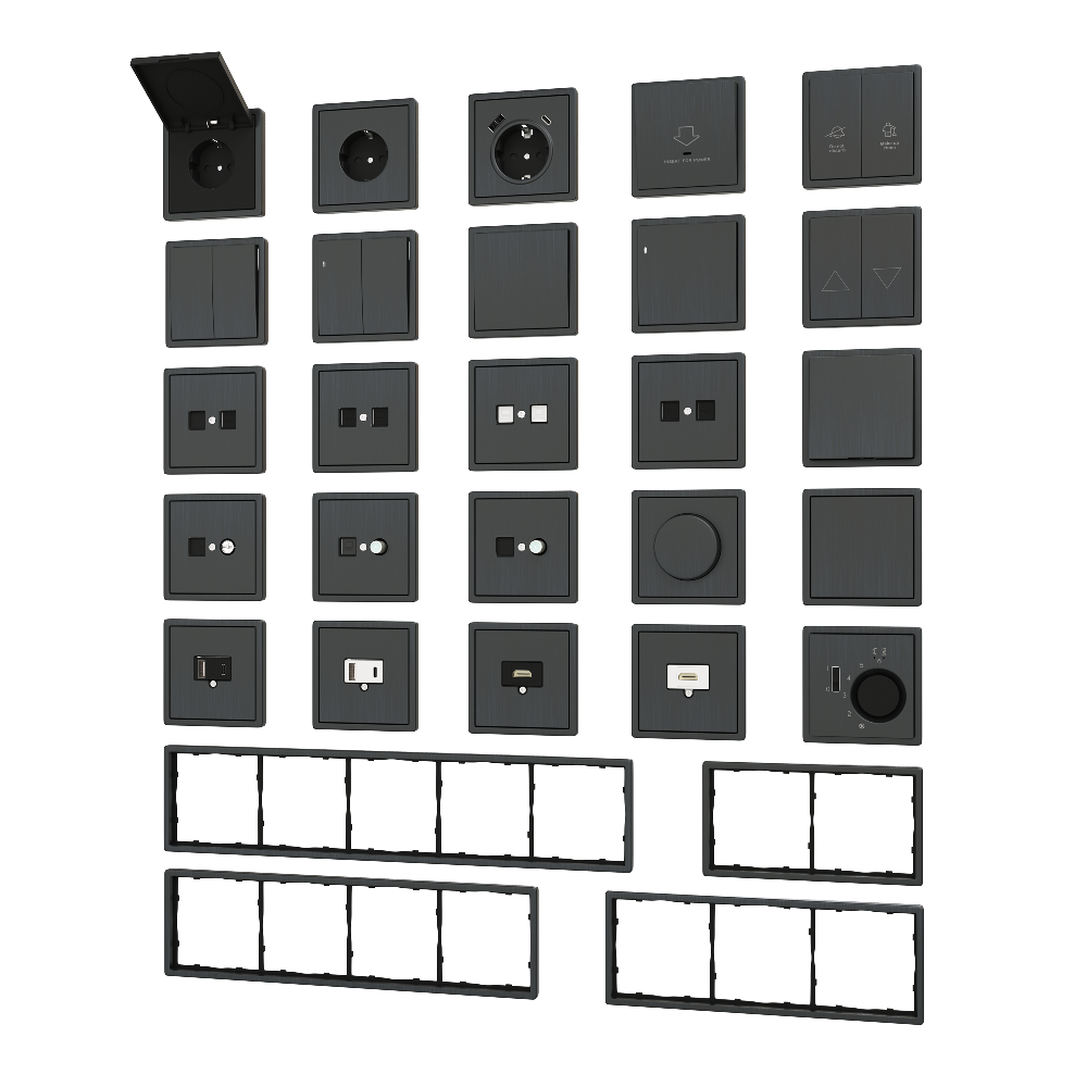 Розетка встраиваемая Donel R98 Metal Schuko с заземлением и крышкой на клеммах Вороненая сталь DA19900-DA520GS — изображение 3