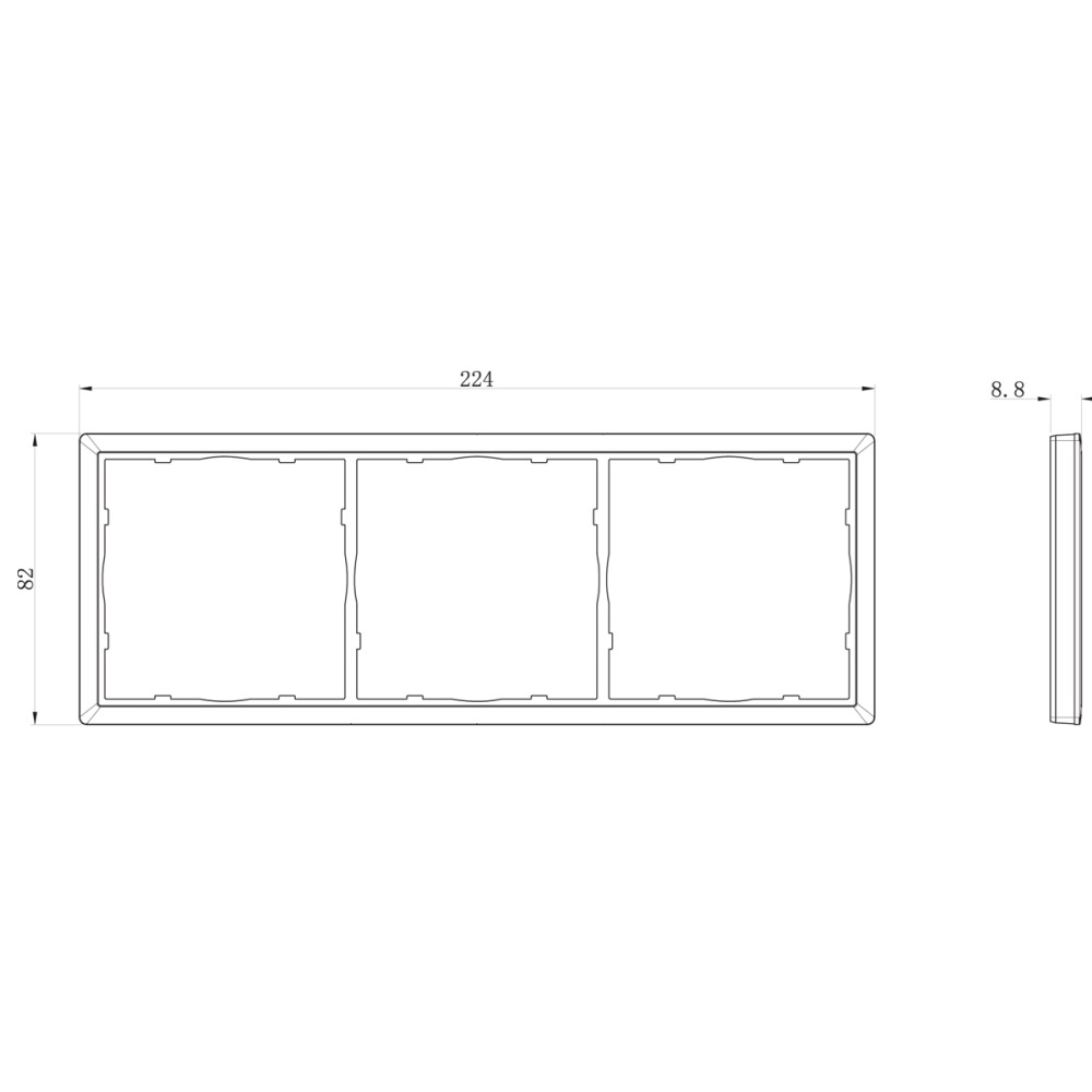 Рамка пластиковая Donel R98 на 3 поста Белый глянцевый DA21303 — изображение 3