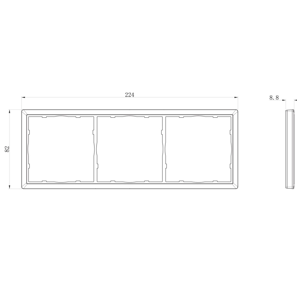 Рамка пластиковая Donel R98 на 3 поста Карбон матовый DA21330 — изображение 3