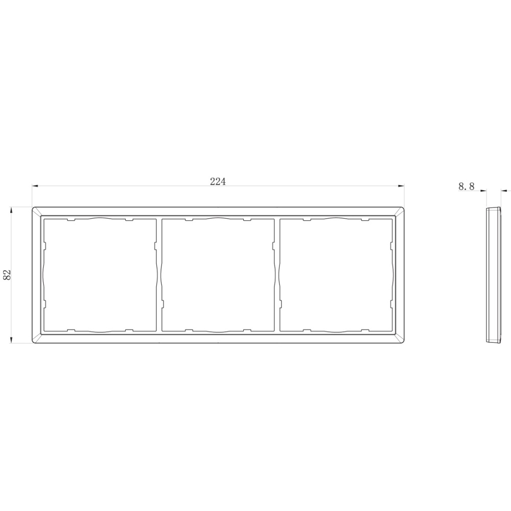 Рамка пластиковая Donel R98 на 3 поста Белый матовый DA21333 — изображение 3