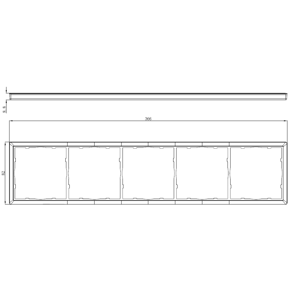 Рамка пластиковая Donel R98 на 5 постов Карбон матовый DA21530 — изображение 3