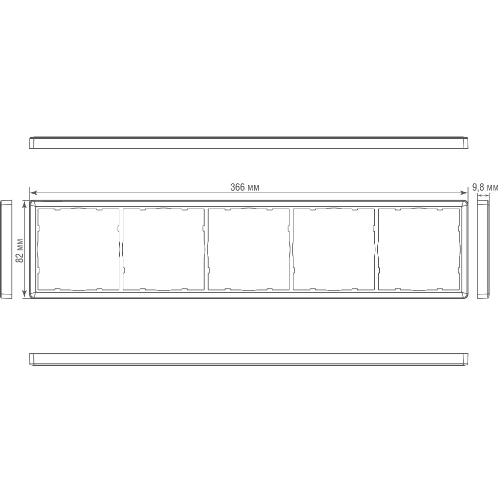 Рамка из металла Donel R98 Metal на 5 постов Латунь DA215ME — изображение 3