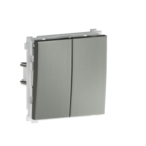 Выключатель двухклавишный встраиваемый звонковый Donel R98 Metal Никель DA25100-DA295NB