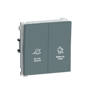 Выключатель двухклавишный встраиваемый Donel R98 с символами DND/MUR Изумруд матовый DA25800-DA88839