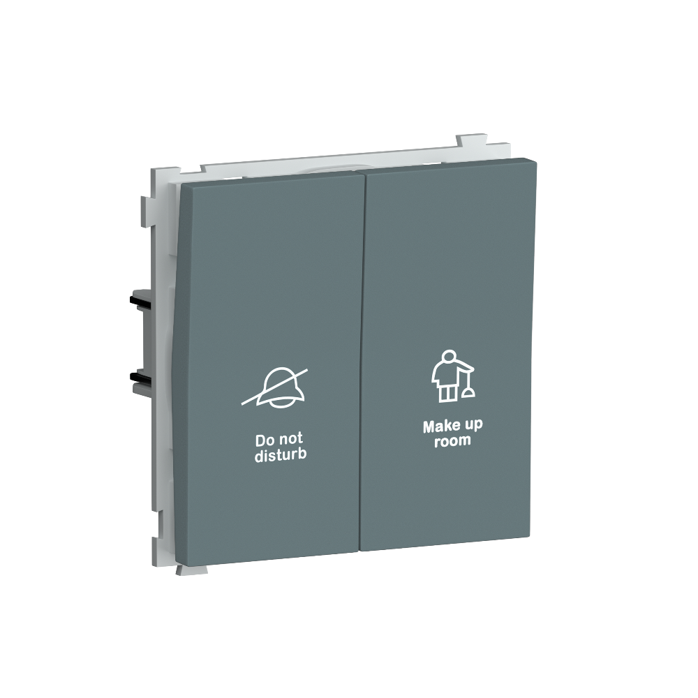 Выключатель двухклавишный встраиваемый Donel R98 с символами DND/MUR Изумруд матовый DA25800-DA88839