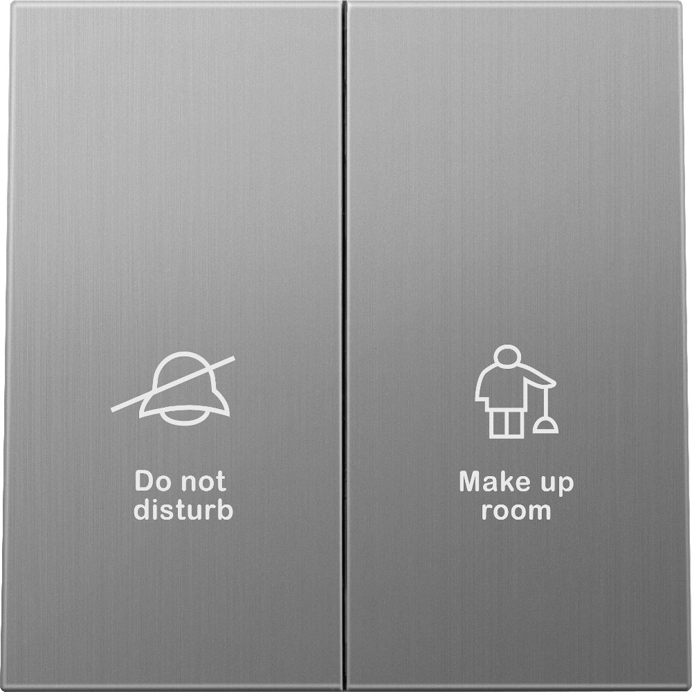 Выключатель двухклавишный встраиваемый Donel R98 Metal с символами DND/MUR Никель DA25800-DA888NB — изображение 2