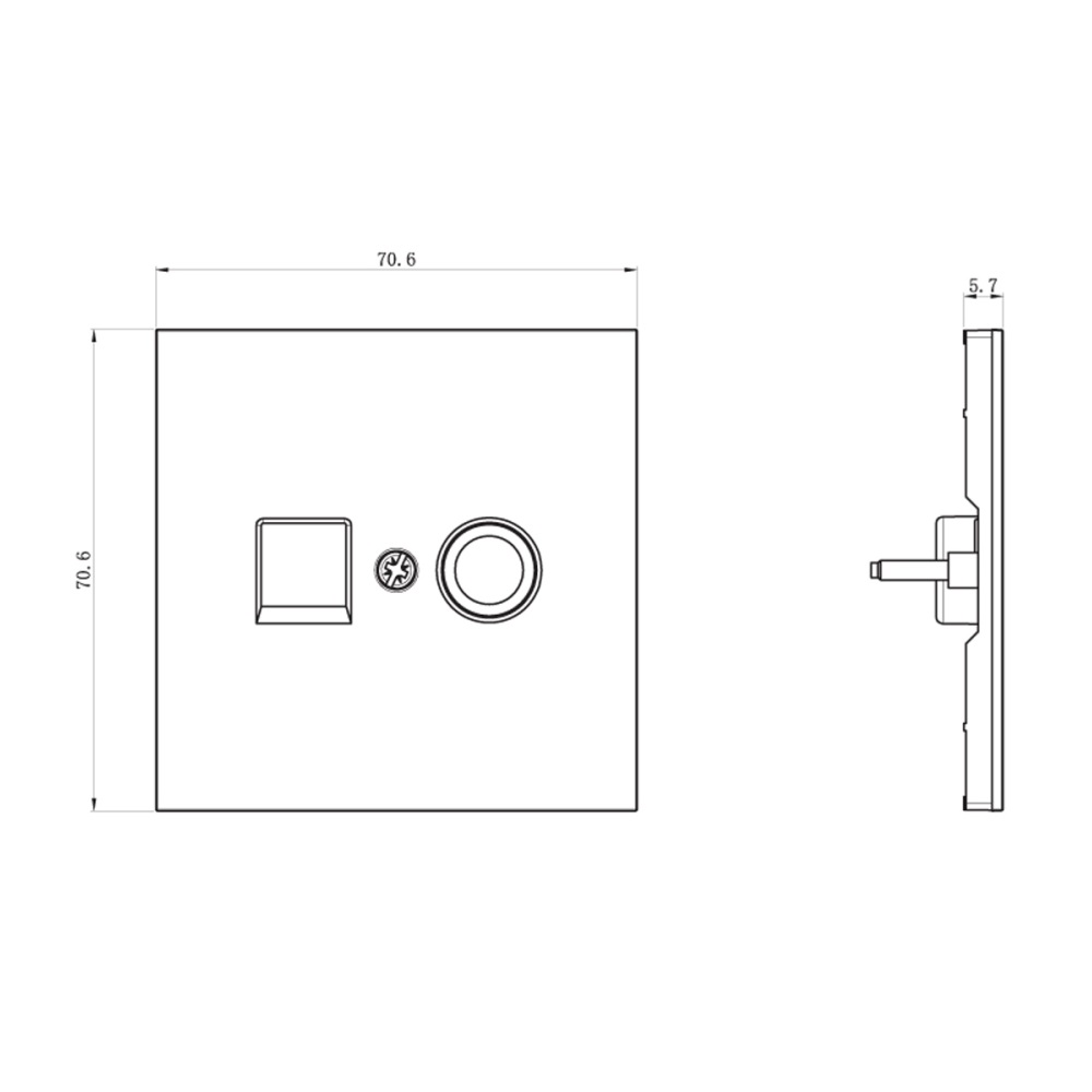 ТВ-розетка встраиваемая оконечная Donel R98 Серый матовый DA30100-DA87940 — изображение 3