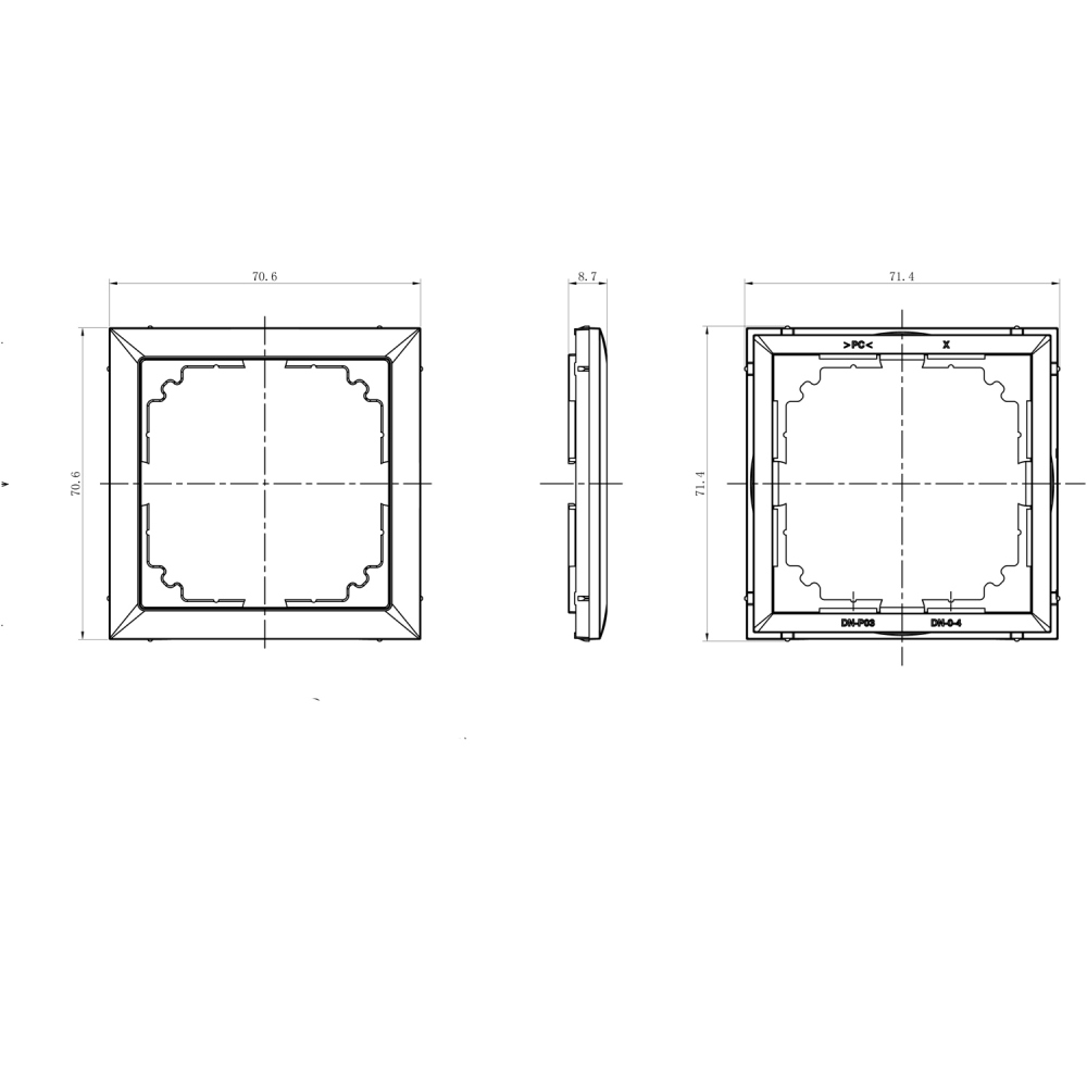 Рамка промежуточная Donel R98 для монтажа устройств Серый матовый DA40840 — изображение 3