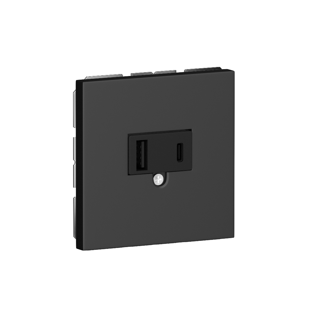 Розетка встраиваемая USB Donel R98 3.1A тип A, С Черный матовый DUSB3100ANC-DA27628