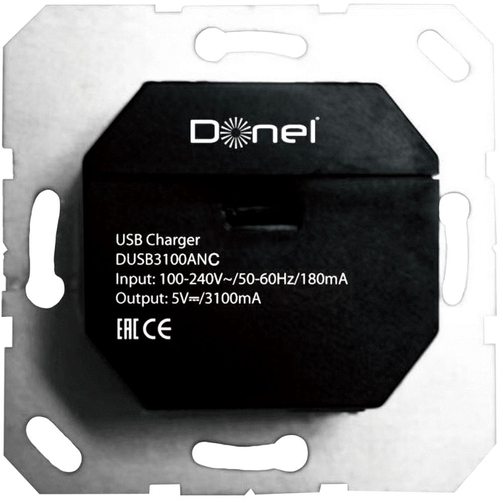 Розетка встраиваемая USB Donel R98 Metal 3.1A тип A, С Благородная сталь DUSB3100ANC-DA276ES — изображение 4