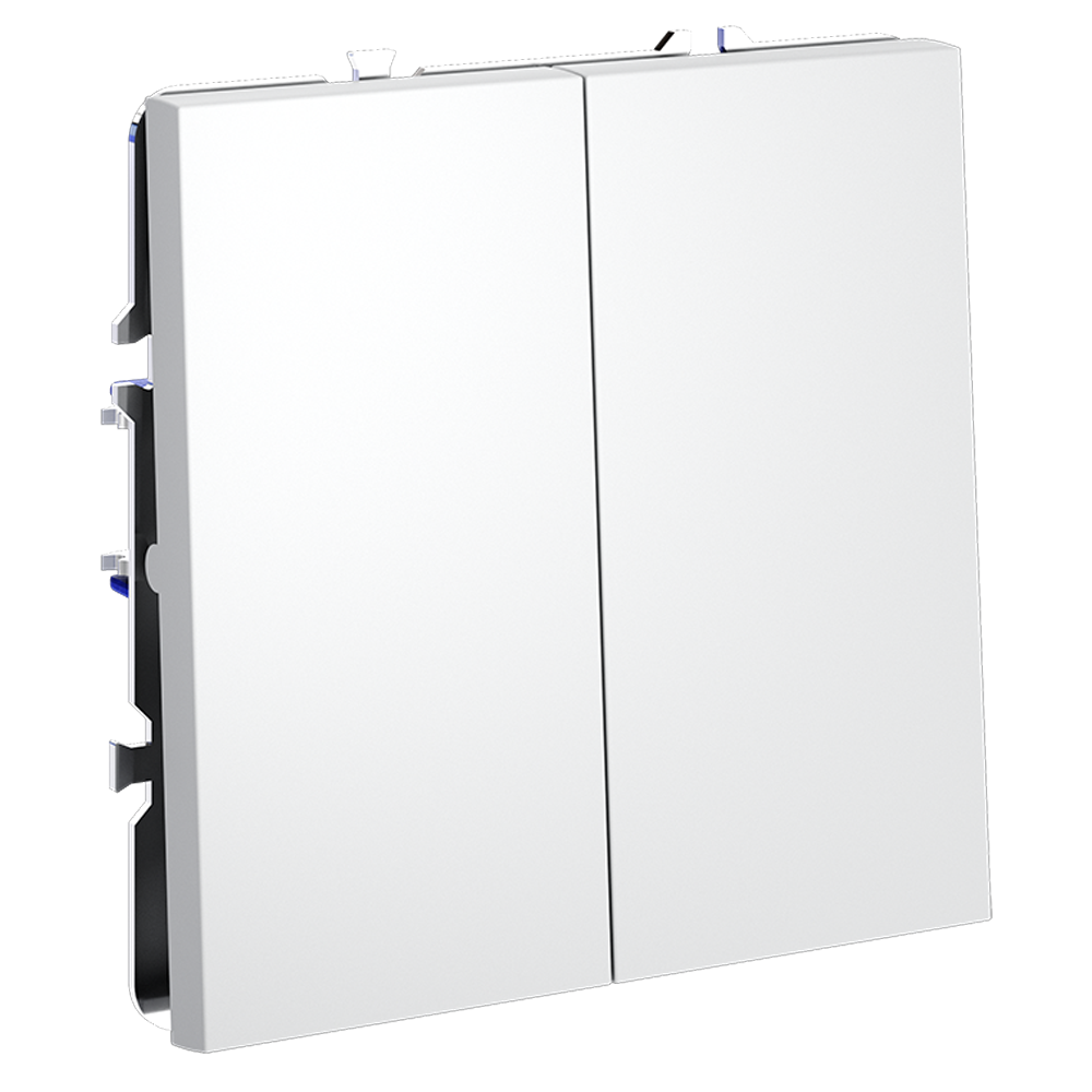 Выключатель двухклавишный встраиваемый с самовозвратом Voltum S70 Белый матовый VLS020602 — изображение 2