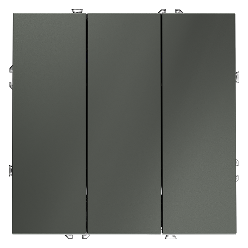 Выключатель трехклавишный встраиваемый Voltum S70 Титан VLS030106