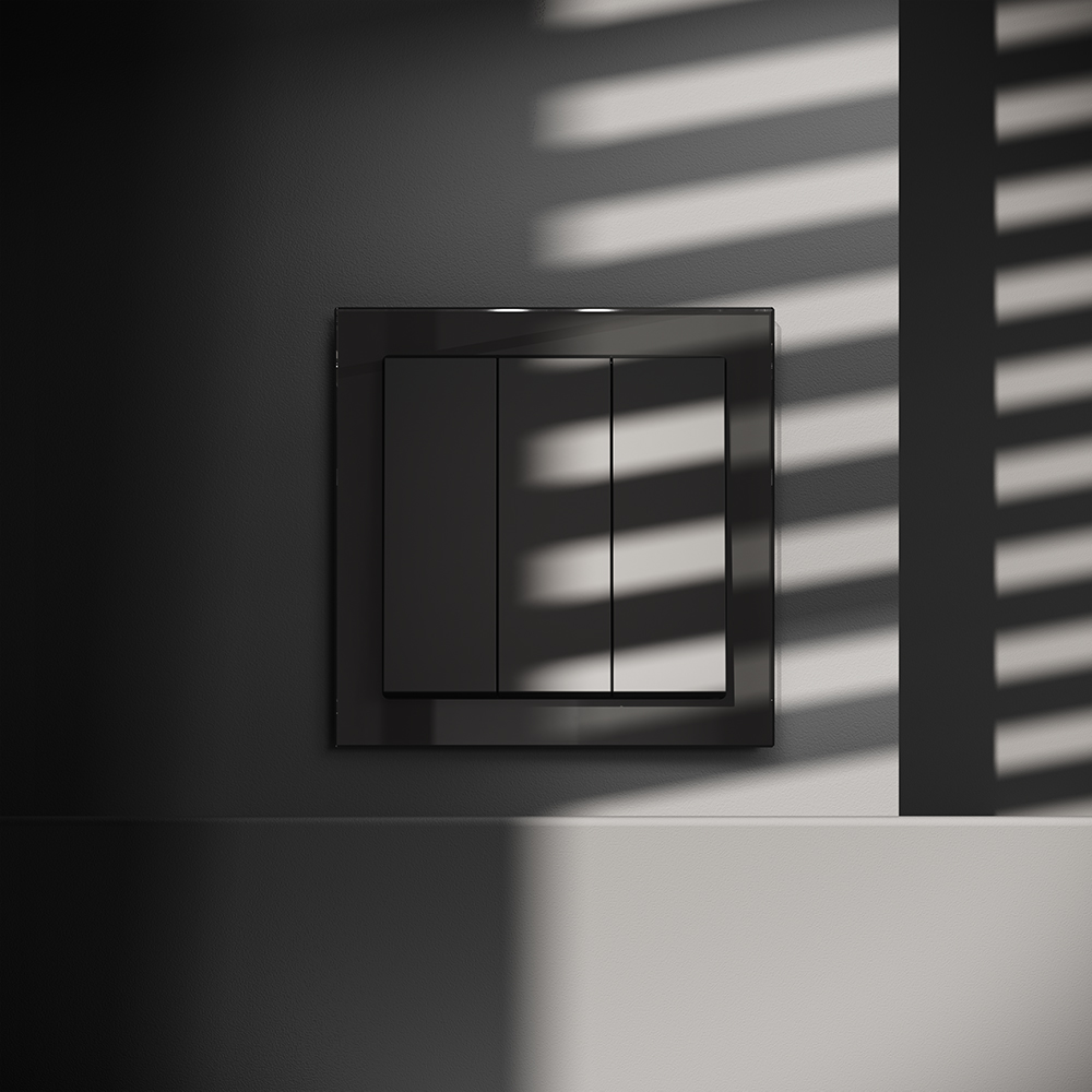 Выключатель трехклавишный встраиваемый Voltum S70 Черный матовый VLS030108 — изображение 4