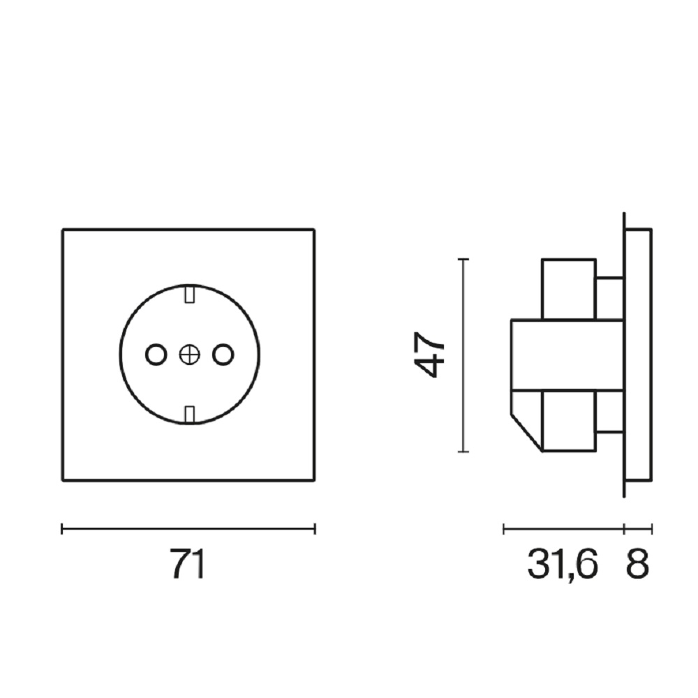 Розетка встраиваемая Voltum S70 с заземлением Soft touch Графит VLS040107 — изображение 6