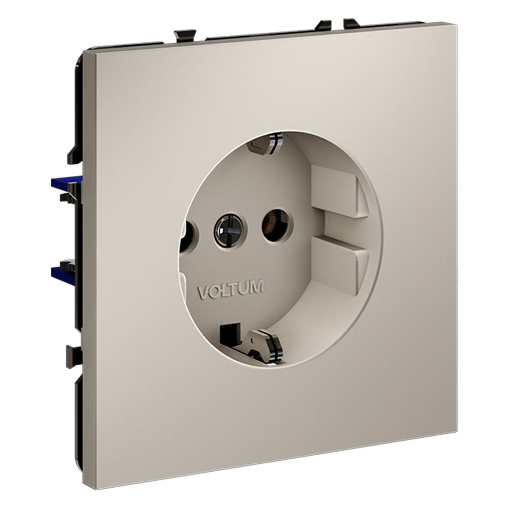 Розетка встраиваемая Voltum S70 с заземлением Soft touch Кашемир VLS040103 — изображение 2
