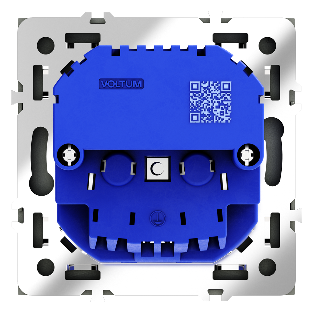 Розетка встраиваемая Voltum S70 с заземлением, шторками и USB A+A Титан VLS040406 — изображение 3