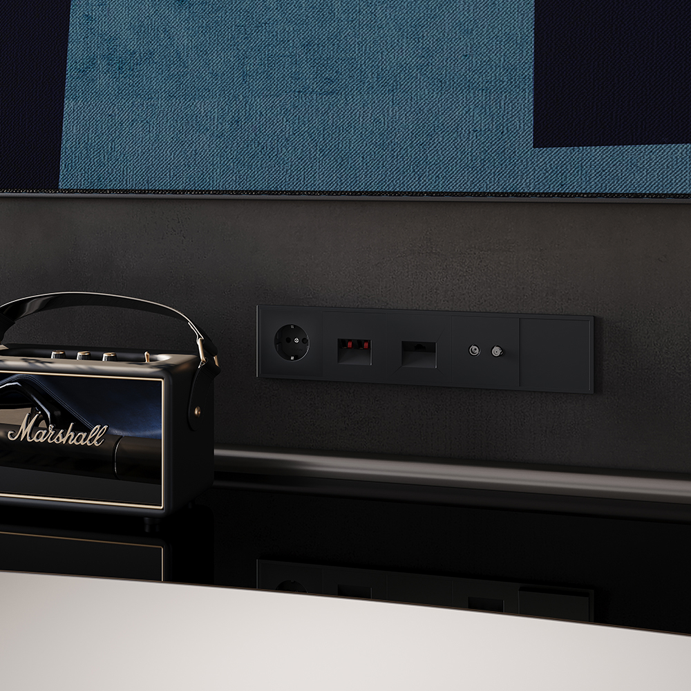 Розетка встраиваемая Ethernet Voltum S70 RJ45 cat.6 Черный матовый VLS060108 — изображение 5