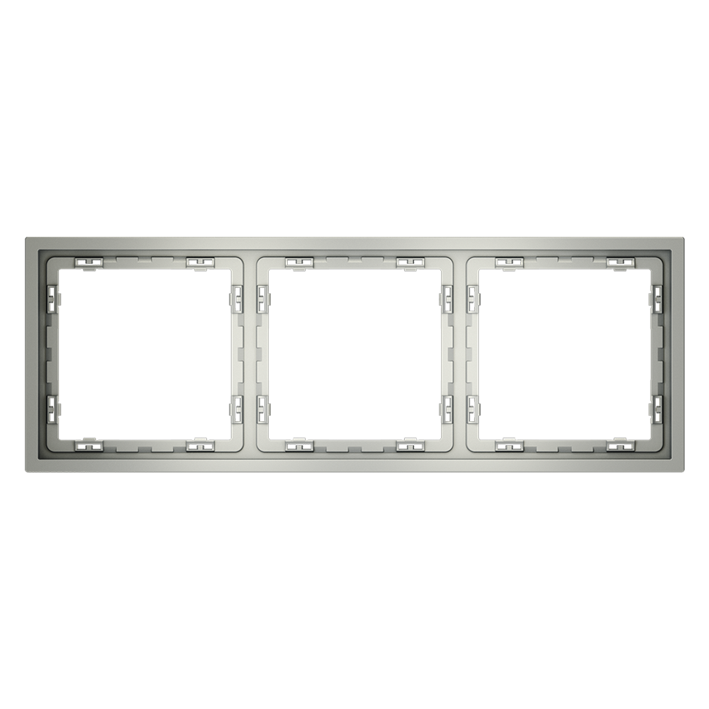 Рамка пластиковая Voltum S70 на 3 поста Сталь глянцевая VLS100305