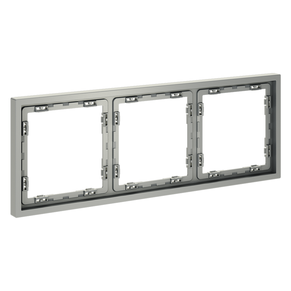 Рамка пластиковая Voltum S70 на 3 поста Сталь глянцевая VLS100305 — изображение 2