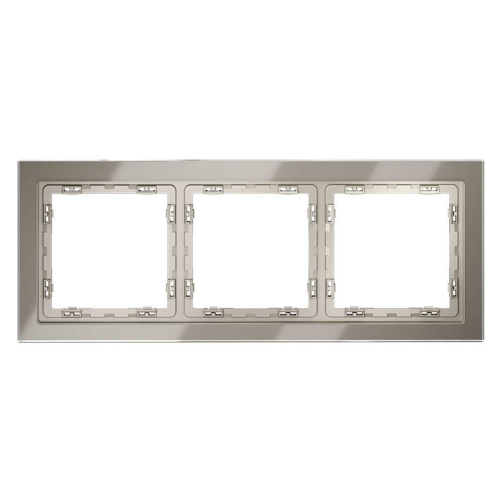 Рамка стеклянная Voltum S70 на 3 поста Шелк глянцевый VLS110304
