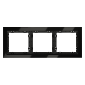 Рамка стеклянная Voltum S70 на 3 поста Черный глянцевый VLS110308