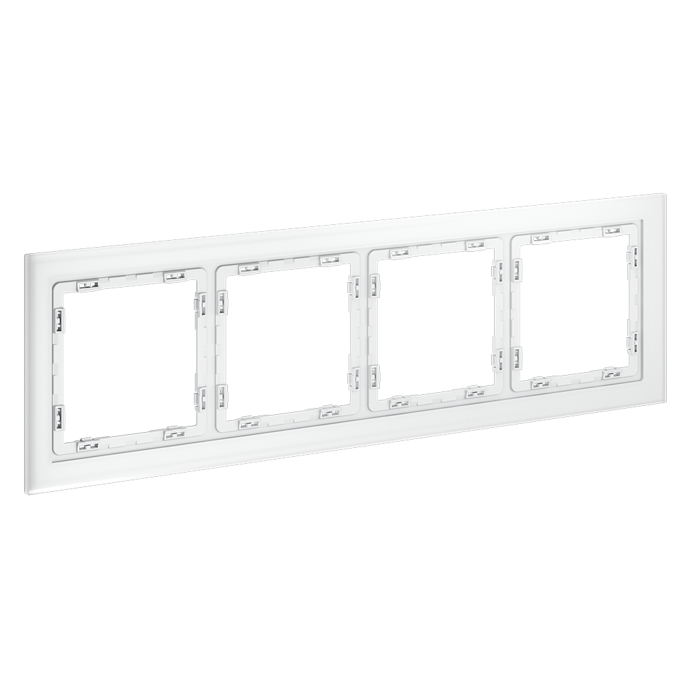 Рамка стеклянная Voltum S70 на 4 поста Белый матовый VLS110402 — изображение 2