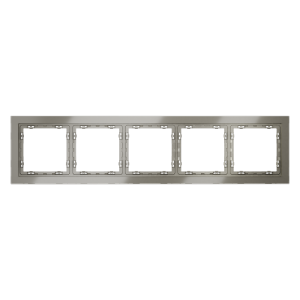 Рамка стеклянная Voltum S70 на 5 постов Шелк глянцевый VLS110504