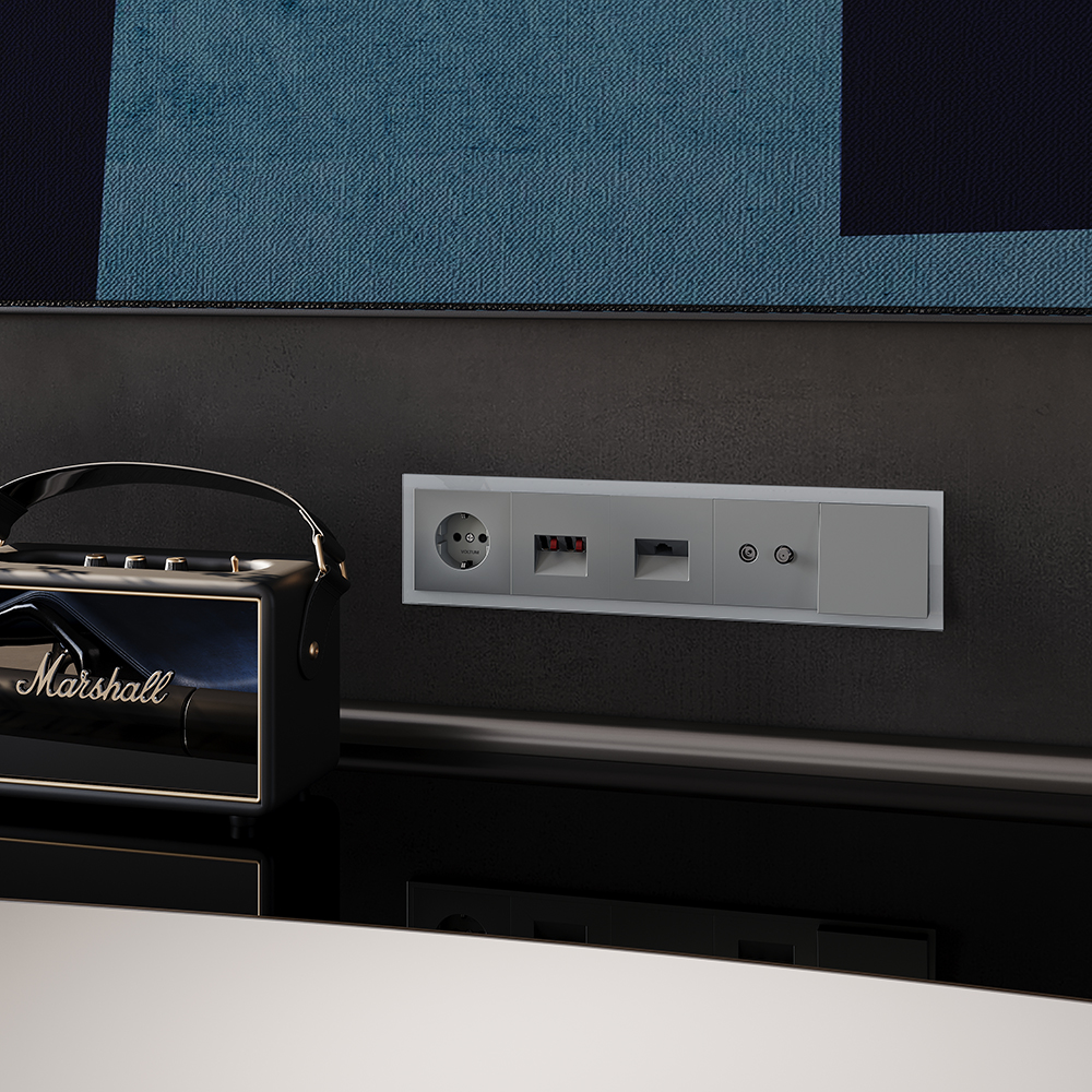 Рамка стеклянная Voltum S70 на 5 постов Сталь глянцевая VLS110505 — изображение 3