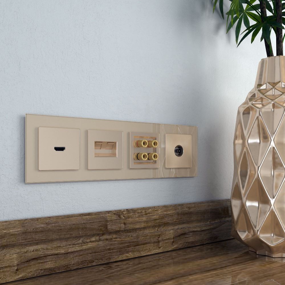 Накладка для двойной розетки Еthernet Werkel RJ-45 Шампань W1191111 — изображение 3