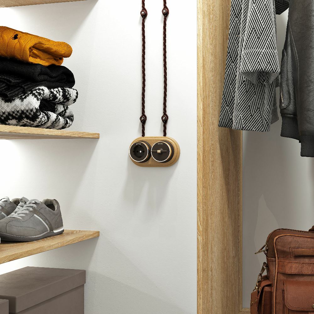 Переключатель-выключатель одноклавишный Werkel Vintage Мокко матовый / Хром W5812052 — изображение 3